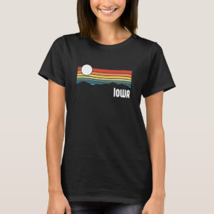 Iowa Vintage Sunset 80s Retro Summer State USA T-Shirt