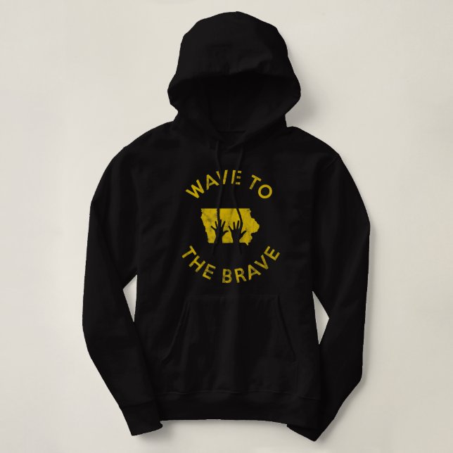 Iowa Wave to the Brave Football Childrens Hospital Hoodie (Design Front)