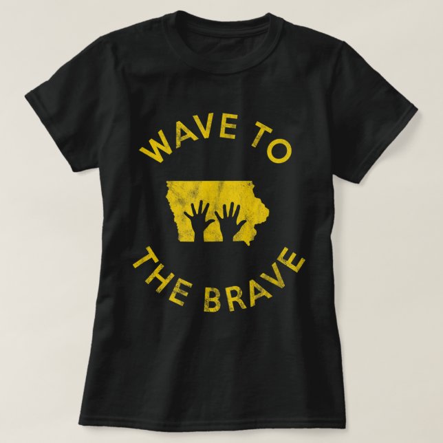 Iowa Wave to the Brave Football Childrens Hospital T-Shirt (Design Front)