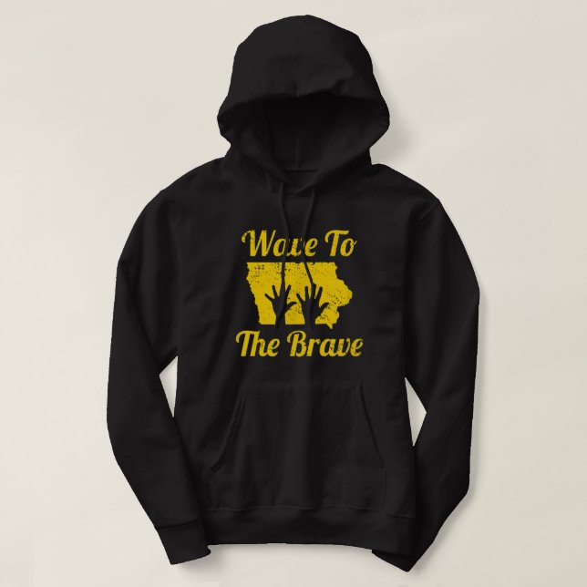 Iowa Wave to the Brave Hospital Hand Waving Hero  Hoodie (Design Front)