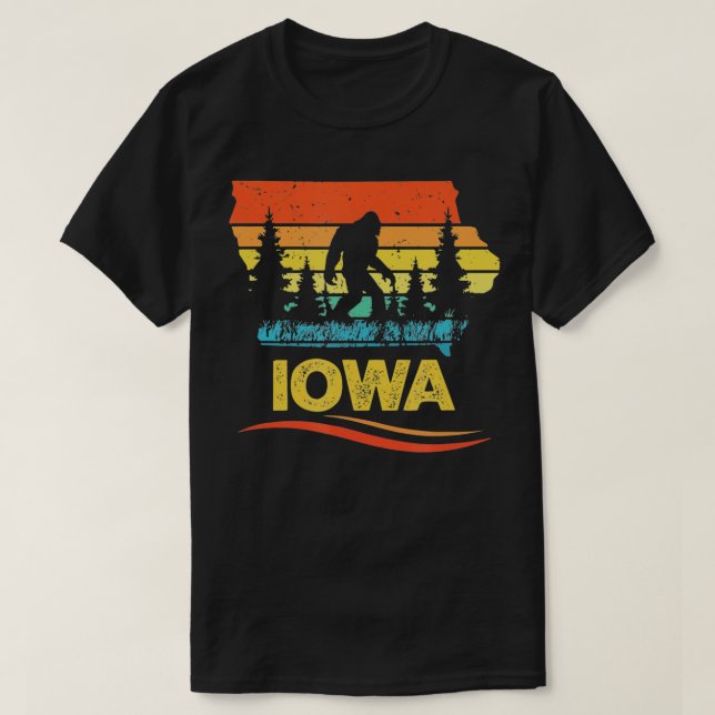 Iowa with a Bigfoot  T-Shirt (Design Front)