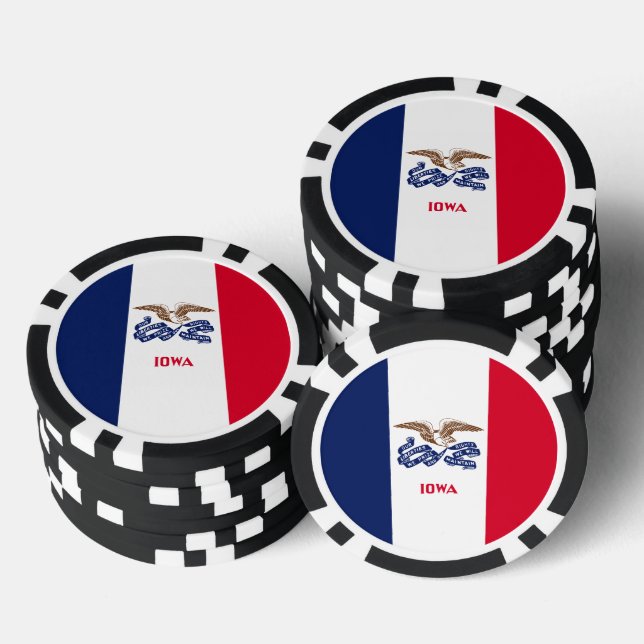 Iowan Flag, Flag of Iowa Poker Chips (Stack)