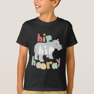 ip Hip Hooray Grey Hippo Drawing Cute Animal Art T-Shirt