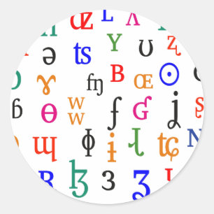 IPA characters Classic Round Sticker
