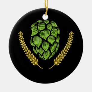 IPA Craft Beer Hops Logo Ceramic Tree Decoration