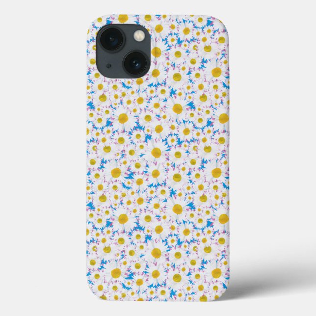 iPad Air Case-Mate Case: Ditzy White Daisies: Blue iPhone Case (Back)