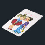 iPad Air Cover with Couple Love - I Love You<br><div class="desc">Cute Romantic Couple - Love - Valentine's Day Kiss Boy and Girl - Fun Painting - Choose / Add Your Unique Text / Name / Color - Make Your Special Gift - Resize and move or remove / add elements - image / text with customization tool. Painting and Design by...</div>