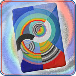 iPAD CASE - Rythme n°3 (1938) by Robert Delaunay<br><div class="desc">This iPad case features a colourful abstract entitled "Rythme n°3 (1938)",  part of his "Rythme" series,  featuring strong colours and geometric shapes.  Several case sizes may be available. ►Personalise with custom text (a name or company name,  etc.),  a logo or other image etc. Makes a great and colourful gift.</div>