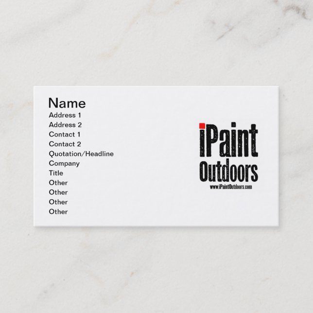 iPaintOutdoors Card (Front)