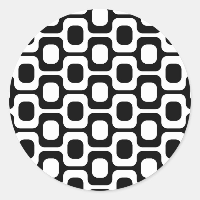 Ipanema Beach - Black and white Classic Round Sticker (Front)