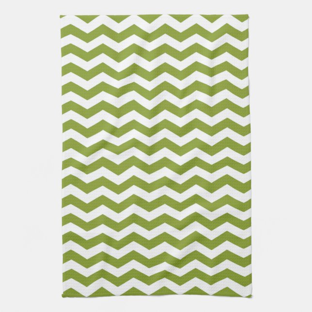 Ipanema Green Wave Chevron Tea Towel (Vertical)