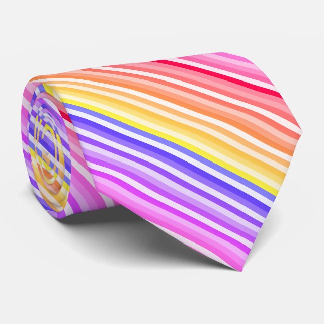 Ipanema Multicolored Striped Pattern Tie (Rolled)