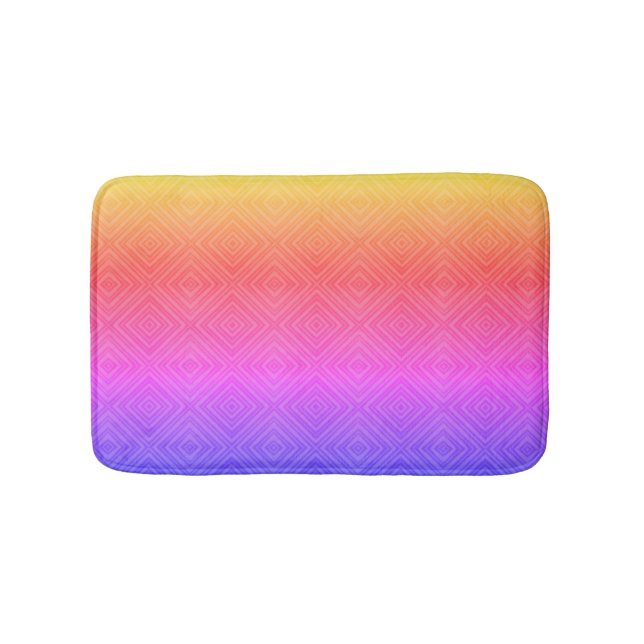 Ipanema Rainbow Hypnotic Diamond Modern Pop Art Bath Mat (Front)