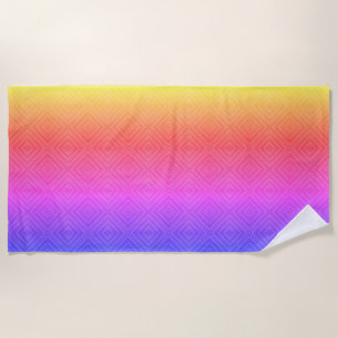 Ipanema Rainbow Hypnotic Diamond Modern Pop Art Beach Towel