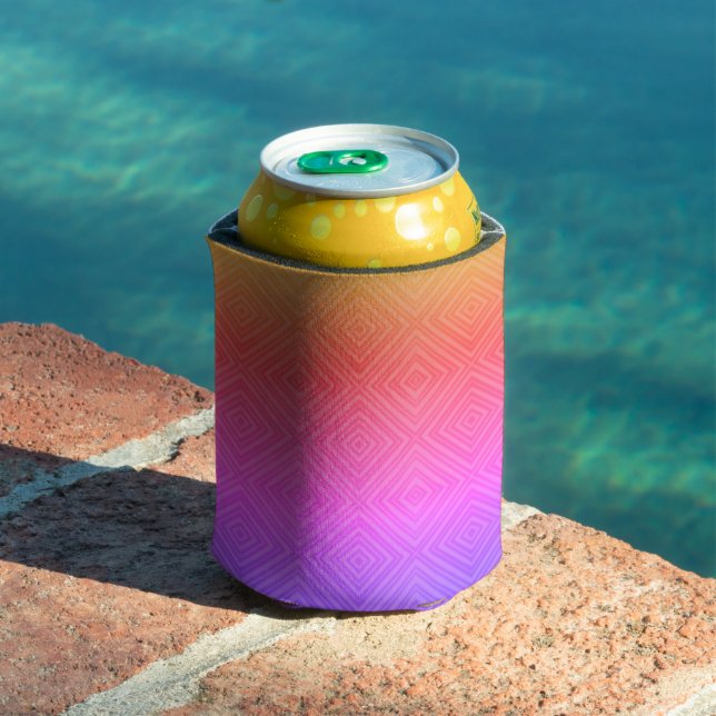 Ipanema Rainbow Hypnotic Diamond Modern Pop Art Can Cooler (In Situ Pool)