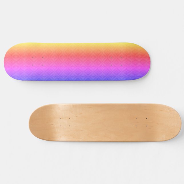 Ipanema Rainbow Hypnotic Diamond Modern Pop Art  Skateboard (Horz)