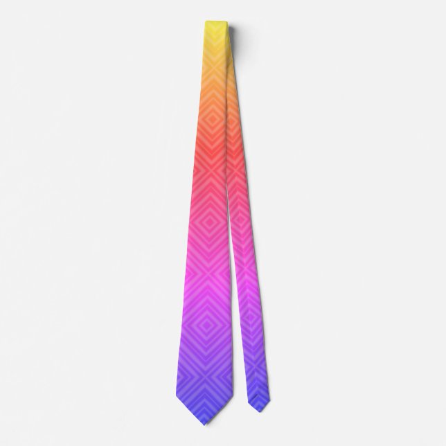 Ipanema Rainbow Hypnotic Diamond Modern Pop Art Tie (Front)