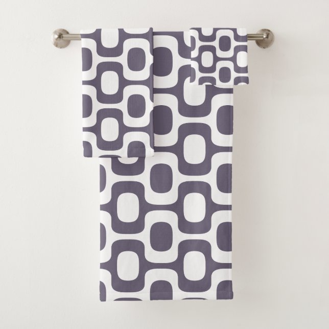 Ipanema Sidewalk Pattern, Beach Pattern, Brazil Bath Towel Set (Insitu)