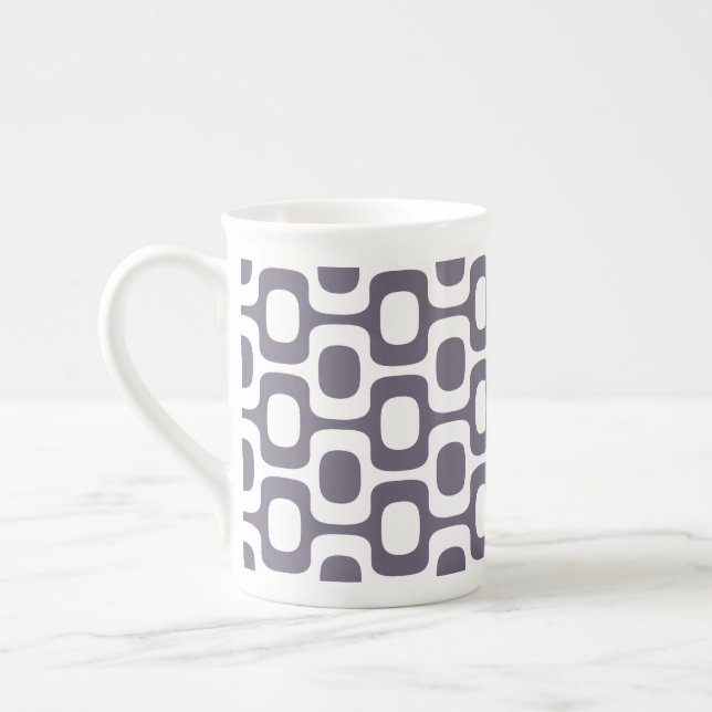 Ipanema Sidewalk Pattern, Beach Pattern, Brazil Bone China Mug (Left)