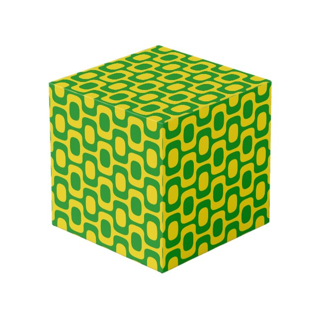 Ipanema Sidewalk Pattern, Beach Pattern, Brazil Cube (Front Angled)