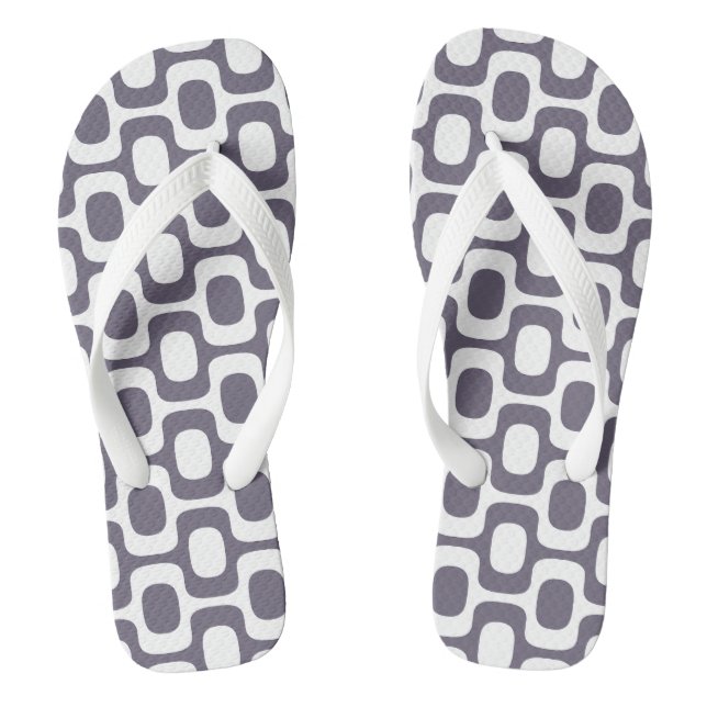 Ipanema Sidewalk Pattern, Beach Pattern, Brazil Flip Flops (Footbed)