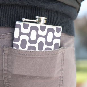Ipanema Sidewalk Pattern, Beach Pattern, Brazil Hip Flask