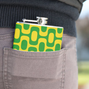 Ipanema Sidewalk Pattern, Beach Pattern, Brazil Hip Flask