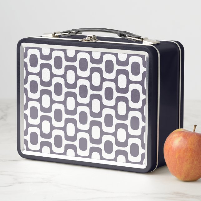 Ipanema Sidewalk Pattern, Beach Pattern, Brazil Metal Lunch Box (In Situ)