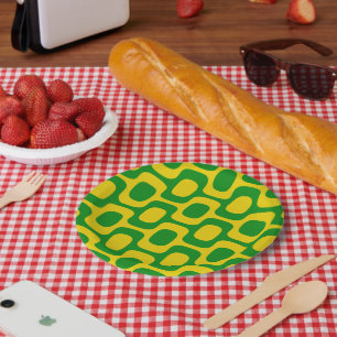 Ipanema Sidewalk Pattern, Beach Pattern, Brazil Paper Plate