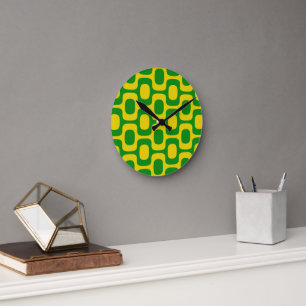 Ipanema Sidewalk Pattern, Beach Pattern, Brazil Round Clock