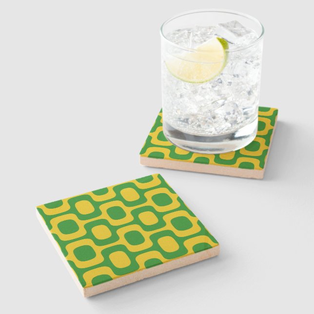 Ipanema Sidewalk Pattern, Beach Pattern, Brazil Stone Coaster (Side)
