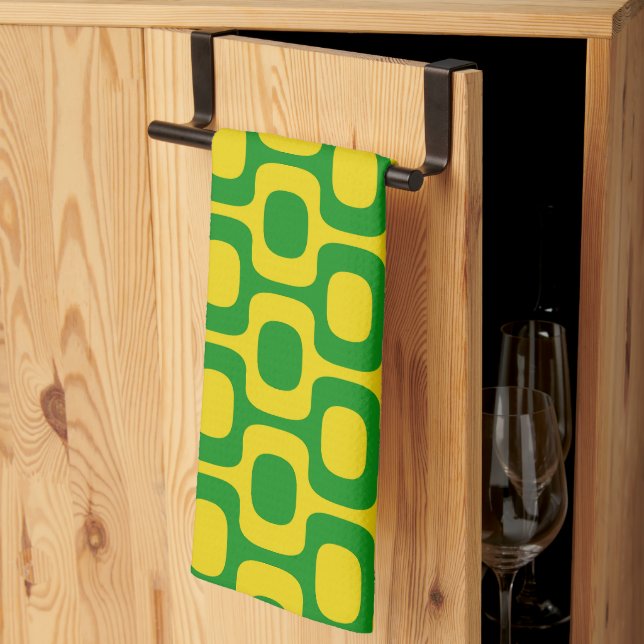 Ipanema Sidewalk Pattern, Beach Pattern, Brazil Tea Towel (Thirds Fold)