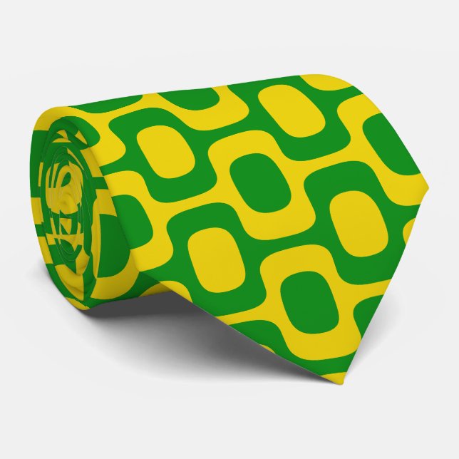 Ipanema Sidewalk Pattern, Beach Pattern, Brazil Tie (Rolled)