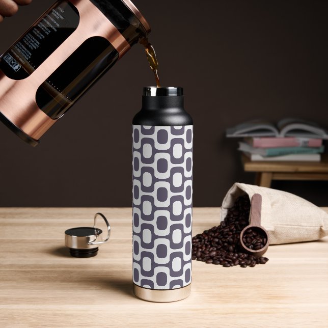 Ipanema Sidewalk Pattern, Beach Pattern, Brazil Water Bottle (Coffee)