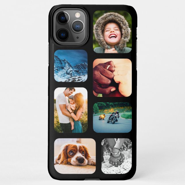 iPhone11 Pro Max 7 Photo Collage Rounded iPhone Case (Back)