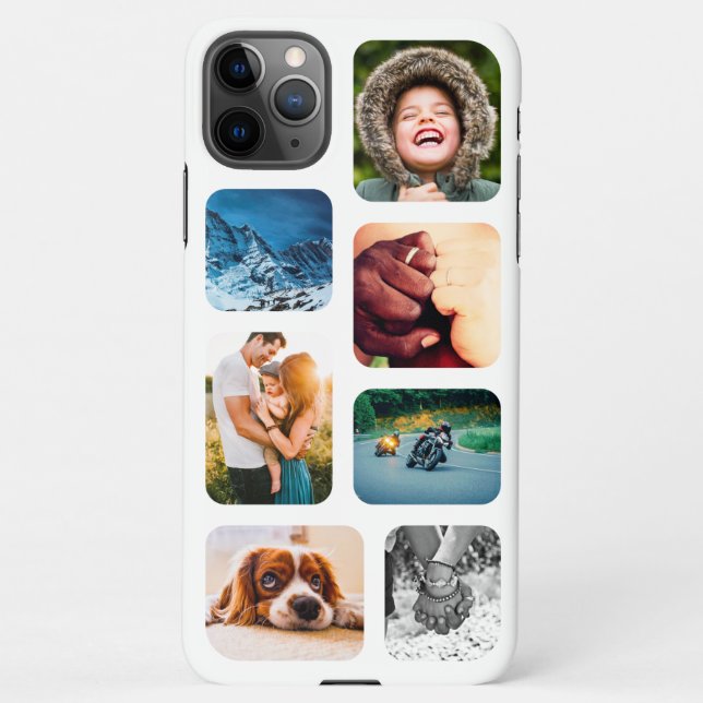 iPhone11 Pro Max 7 Photo Collage Template Rounded iPhone Case (Back)