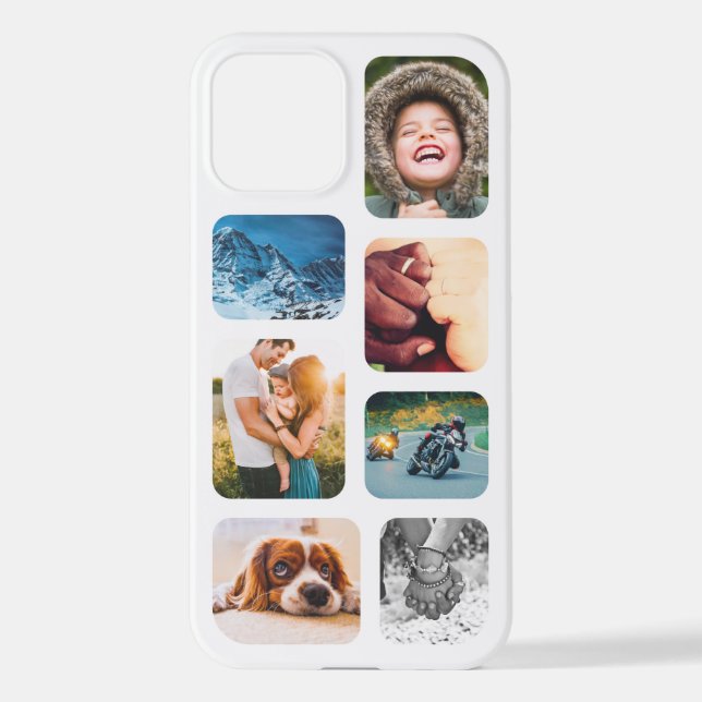 iPhone12 Photo Collage Template Rounded Phone iPho iPhone Case (Back)