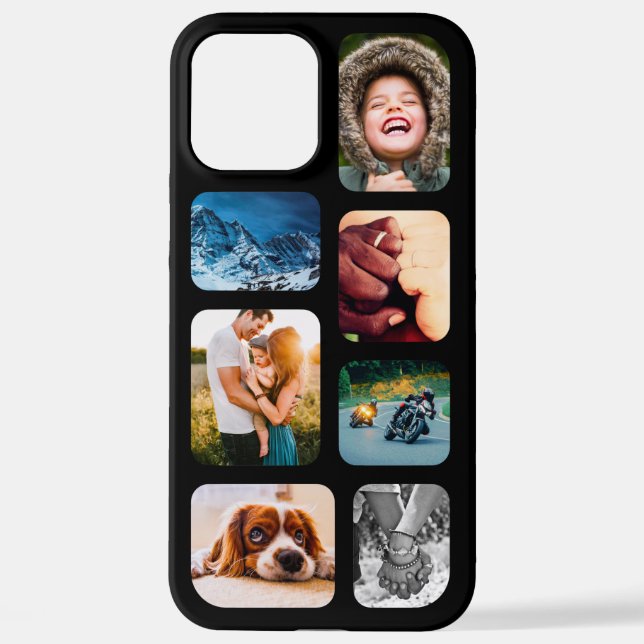 iPhone12 Pro Max Photo Collage Template Rounded iPhone Case (Back)