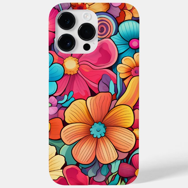 iPhone14ProMax cases colour flower (Back)