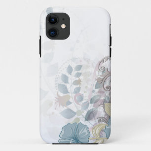 iPhone5 Abstract Blue Pink Watercolor Floral Case