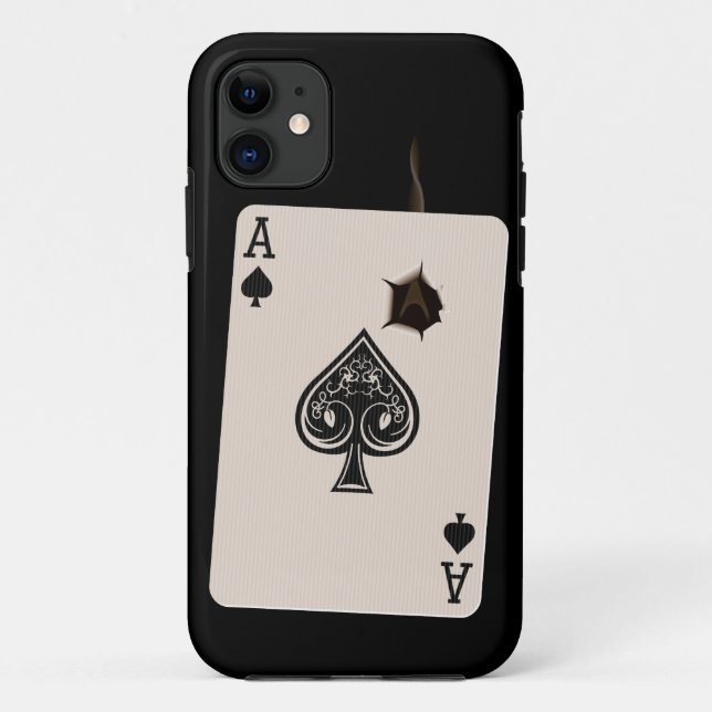 iPhone5 case with Ace of Spades with bullet hole (Back)