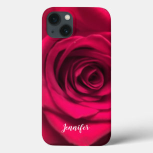 Iphone 10 X Case with Red Rose Personalised