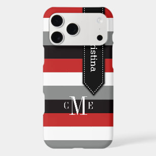 iPhone 11 Case   Stripes   Red, Grey, Black