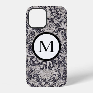 iPhone 12 CASE ANTIQUE LACE PATTERN CUSTOM INITIAL