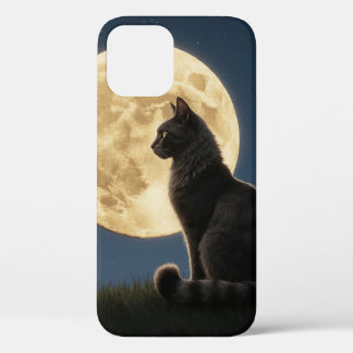 iPhone 12 cat and moon phone case