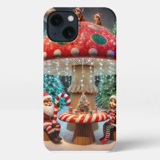 iPhone 13 Case: Christmas Mushroom Design iPhone 13 Case