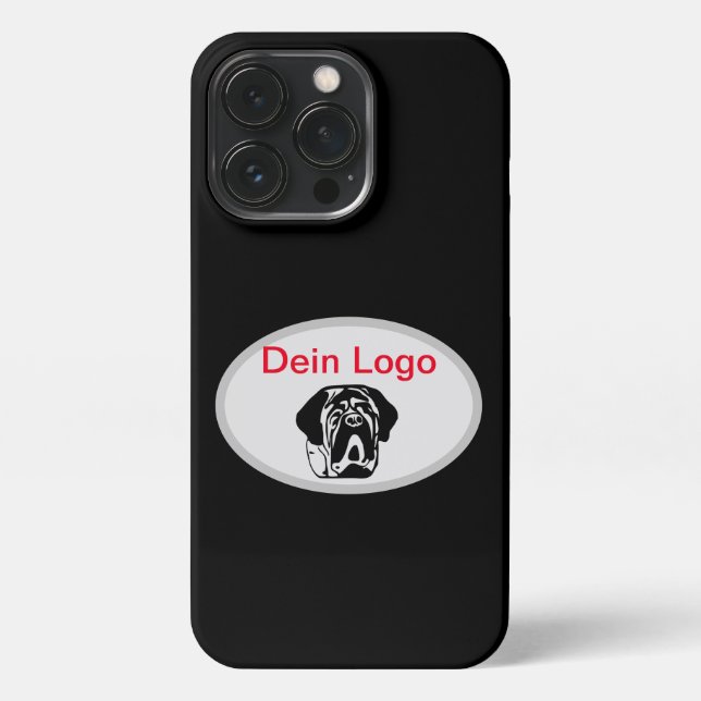 iPhone 13 Pro Case Your Image Mastiff Bulldog Logo (Back)