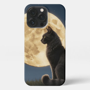 iPhone 13 Pro cat and moon phone case