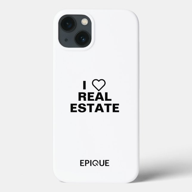 iPhone 13 White Case - I Heart Real Estate (Back)