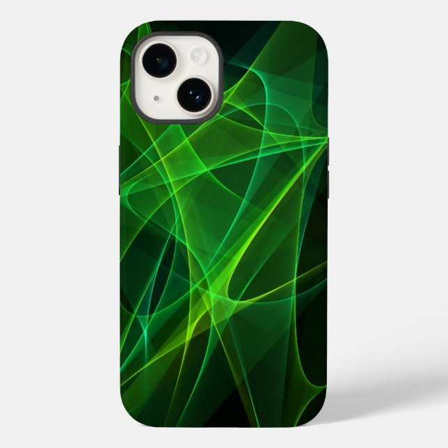 iphone 14 abstract black green cases  (Back)